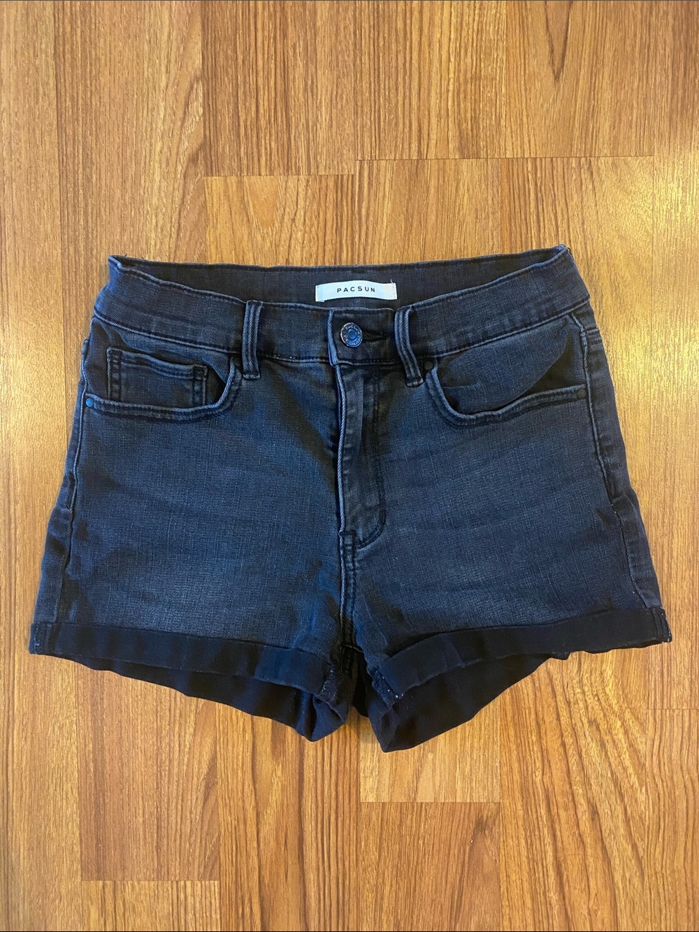 PacSun Women’s Black Washed Denim Shorts